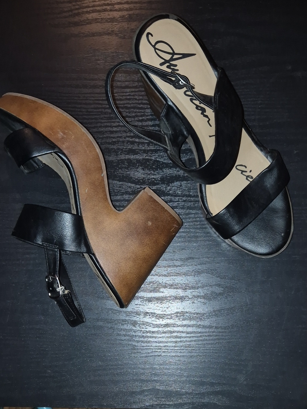 Black Platform Slingback Sandals -